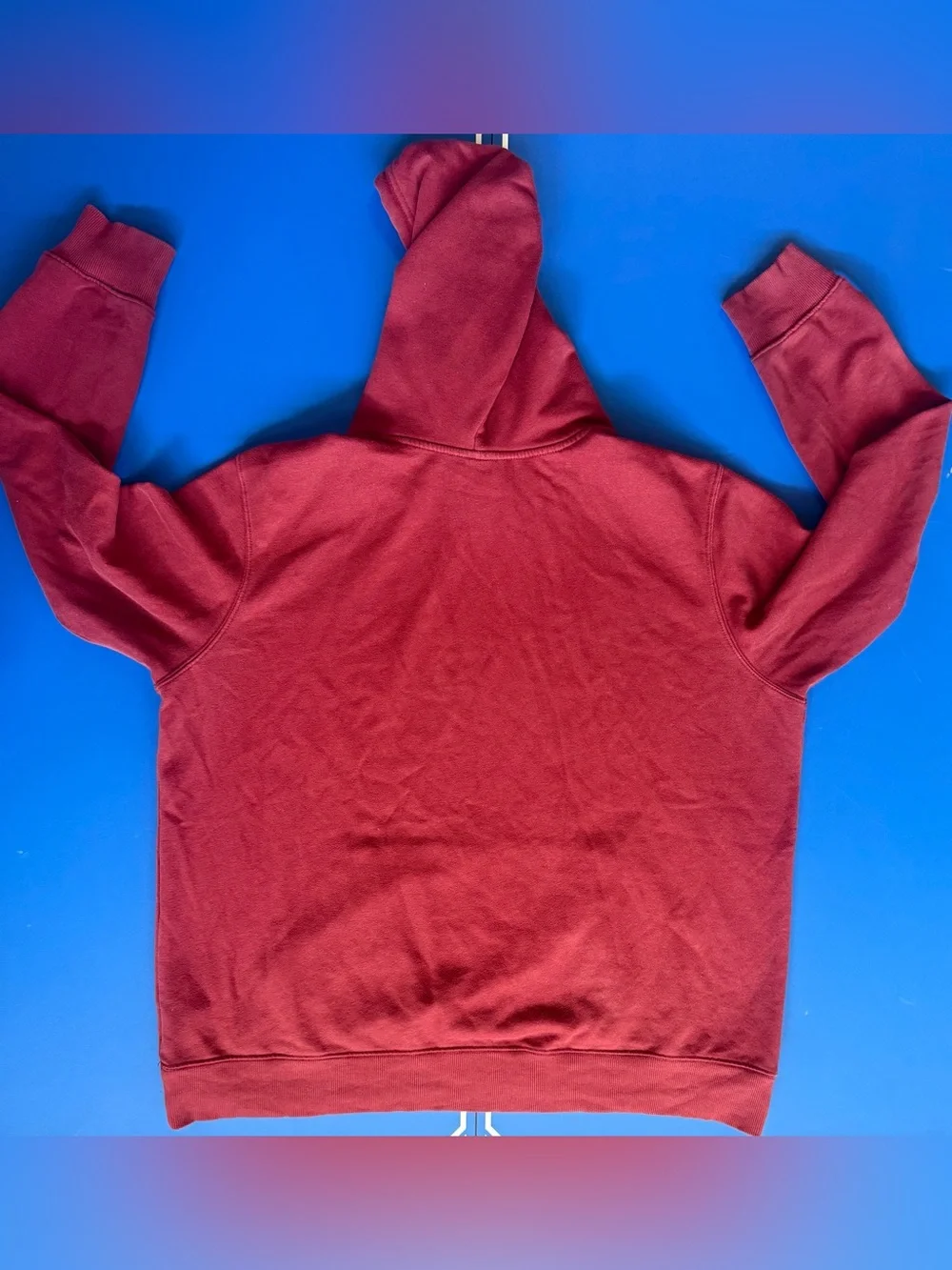 The North Face Mens XXL Burgundy Logo Pullover Hoodie Fleece Sweatshirt